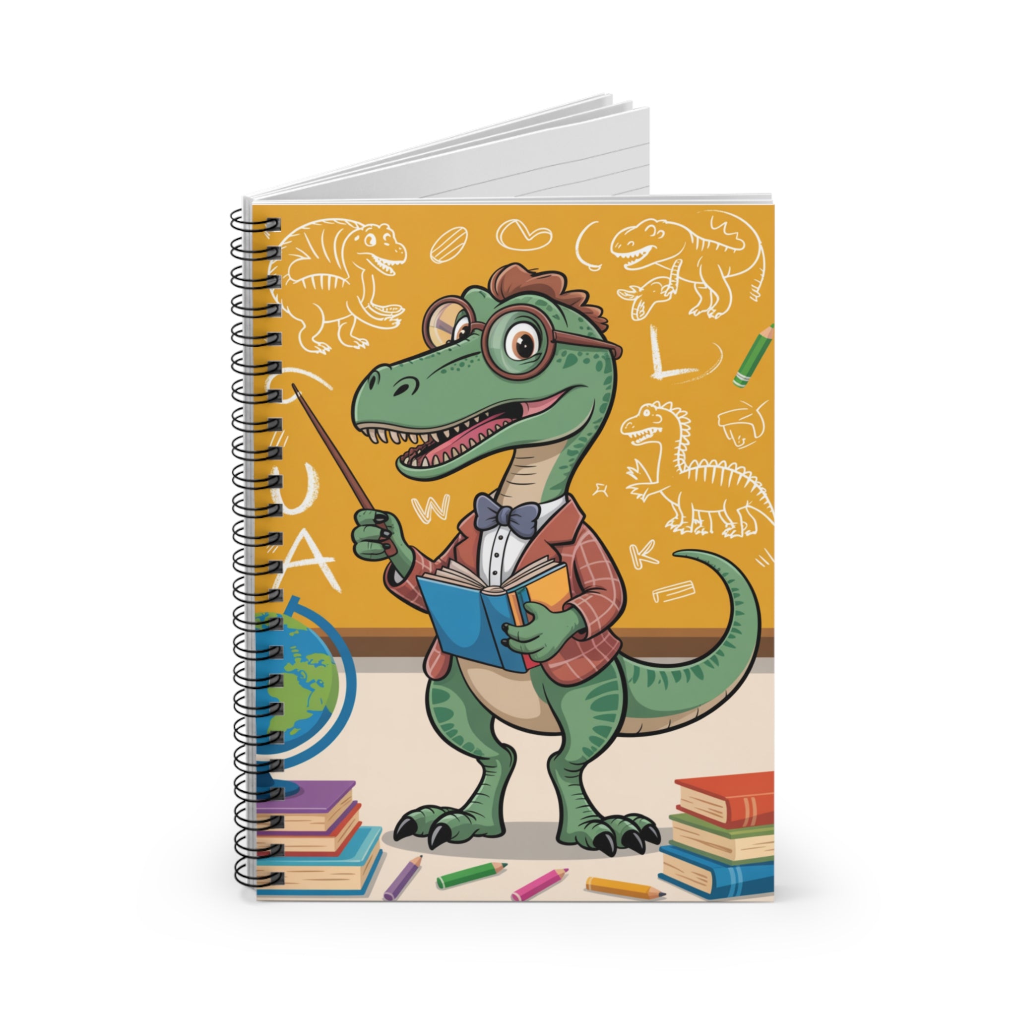 Cartoon Carnotaurus  -  Lined Spiral Notebook