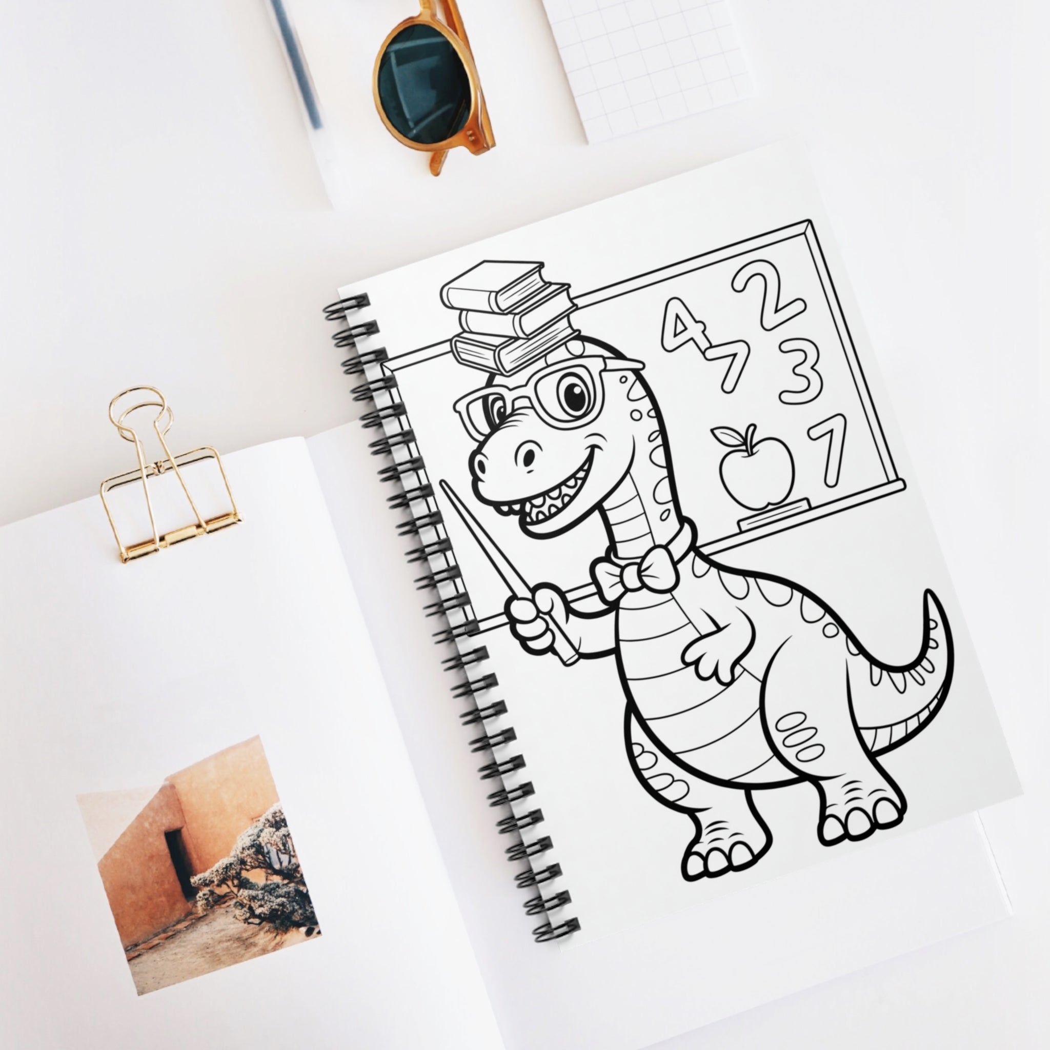 Cartoon Brontosaurus  -  Lined Spiral Notebook
