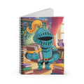 Cartoon Blue Knight  -  Lined Spiral Notebook