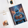 Cartoon Blue Knight  -  Lined Spiral Notebook