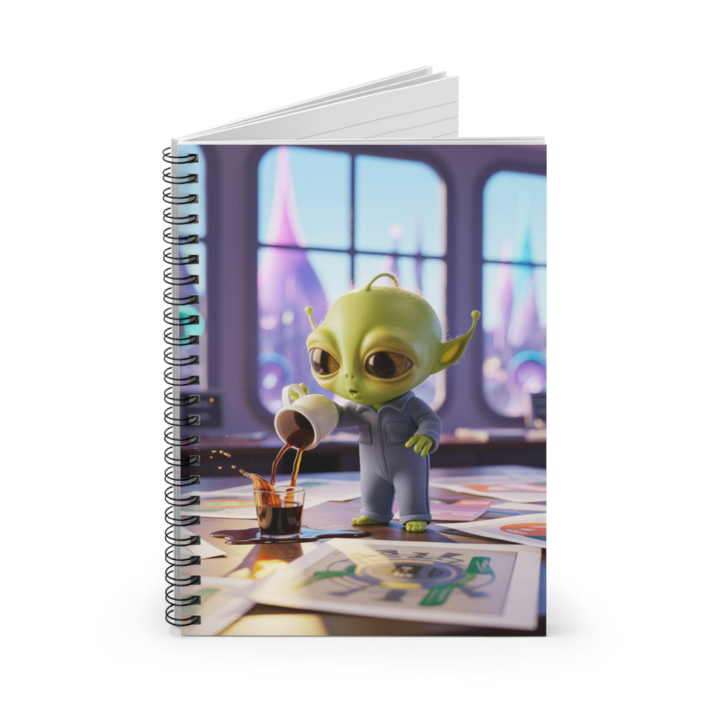 Green Baby Alien -  Lined Spiral Notebook