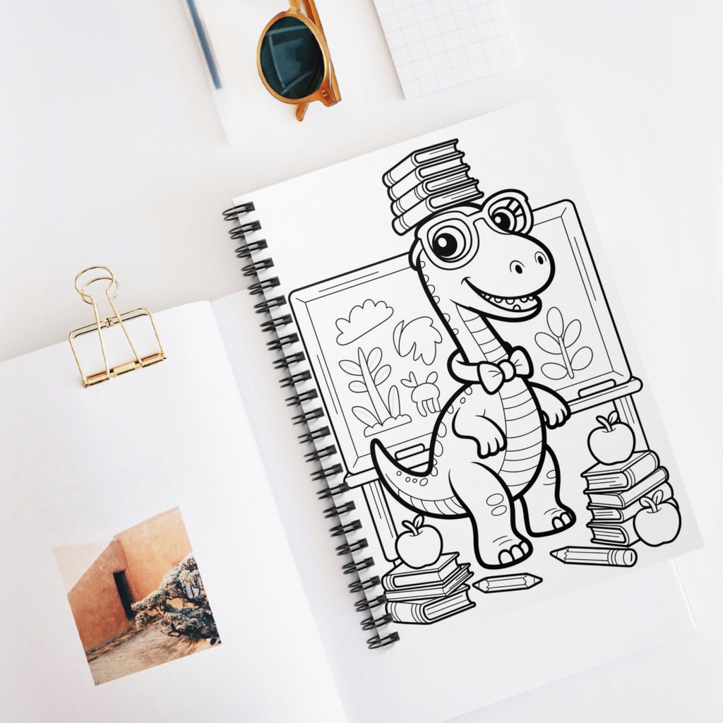 Cartoon Brontosaurus  -  Lined Spiral Notebook
