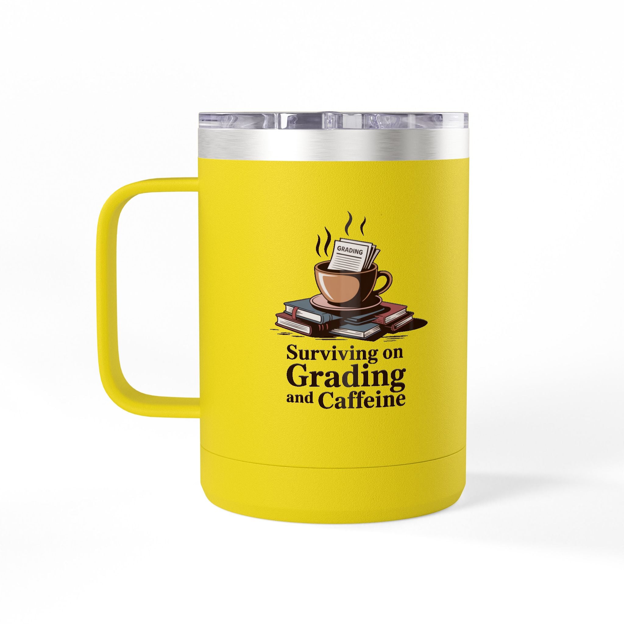 Surviving on Grading and Caffeine - 15oz Teacher Coffee Mug