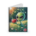 Green Apple Alien -  Lined Spiral Notebook