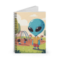 Blue Recess Alien -  Lined Spiral Notebook