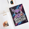 Purple "Galactic Educator" Alien -  Lined Spiral Notebook