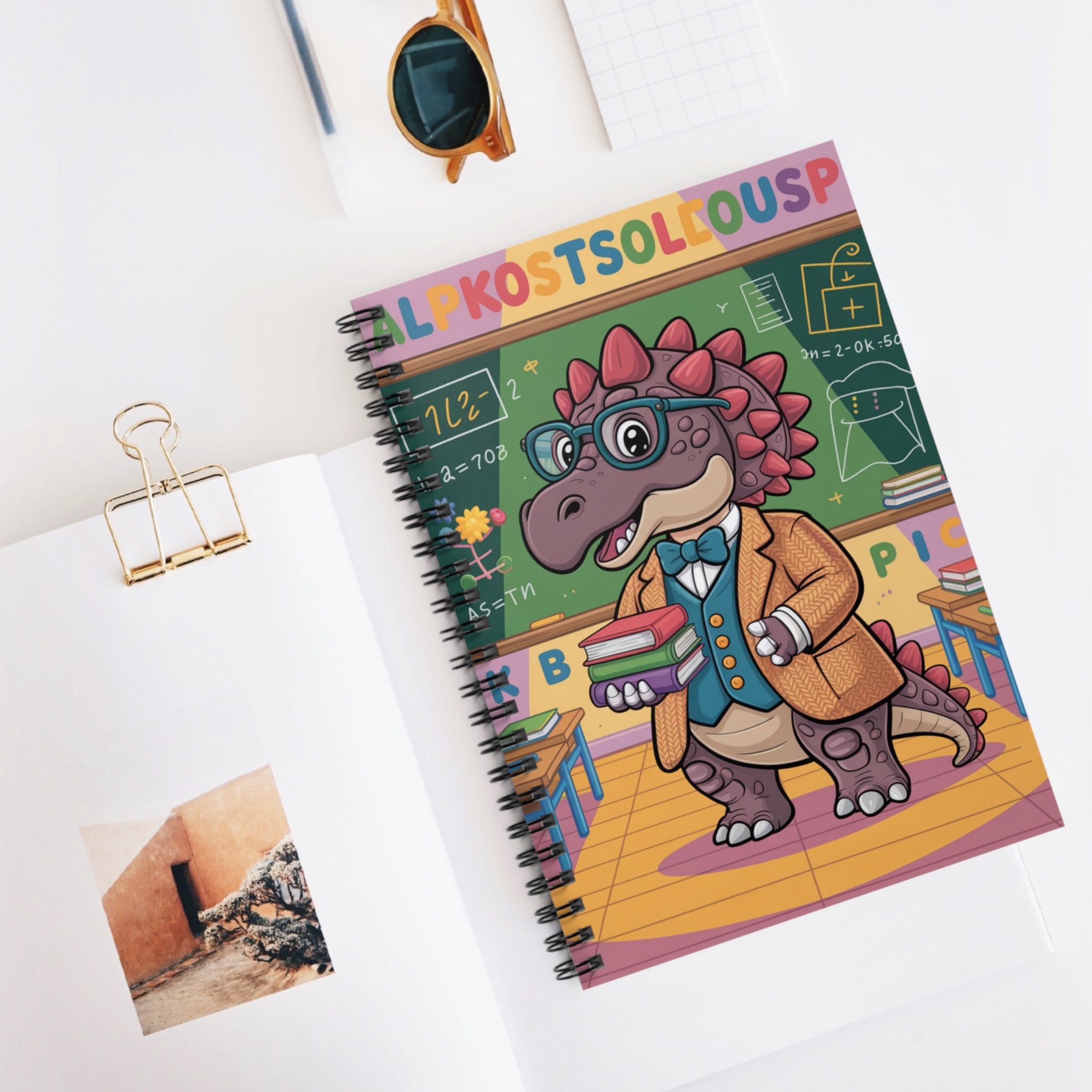 Cartoon Ankylosaurus  -  Lined Spiral Notebook