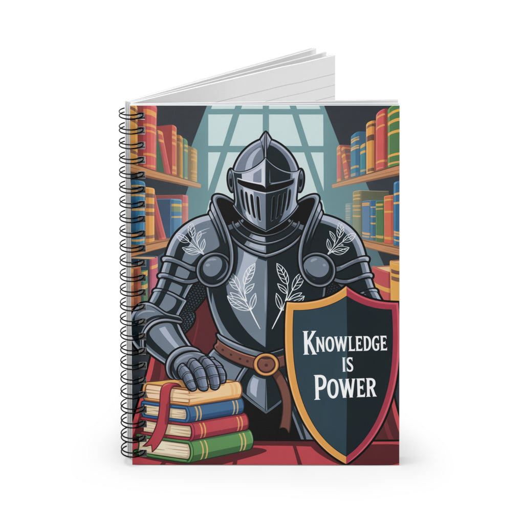 Cartoon Black Knight  -  Lined Spiral Notebook