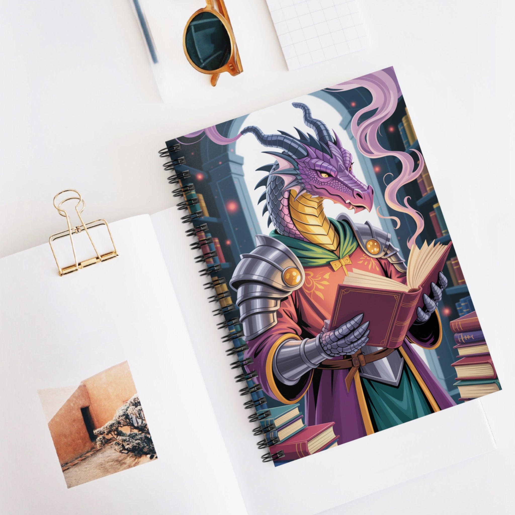 Purple Dragon -  Lined Spiral Notebook