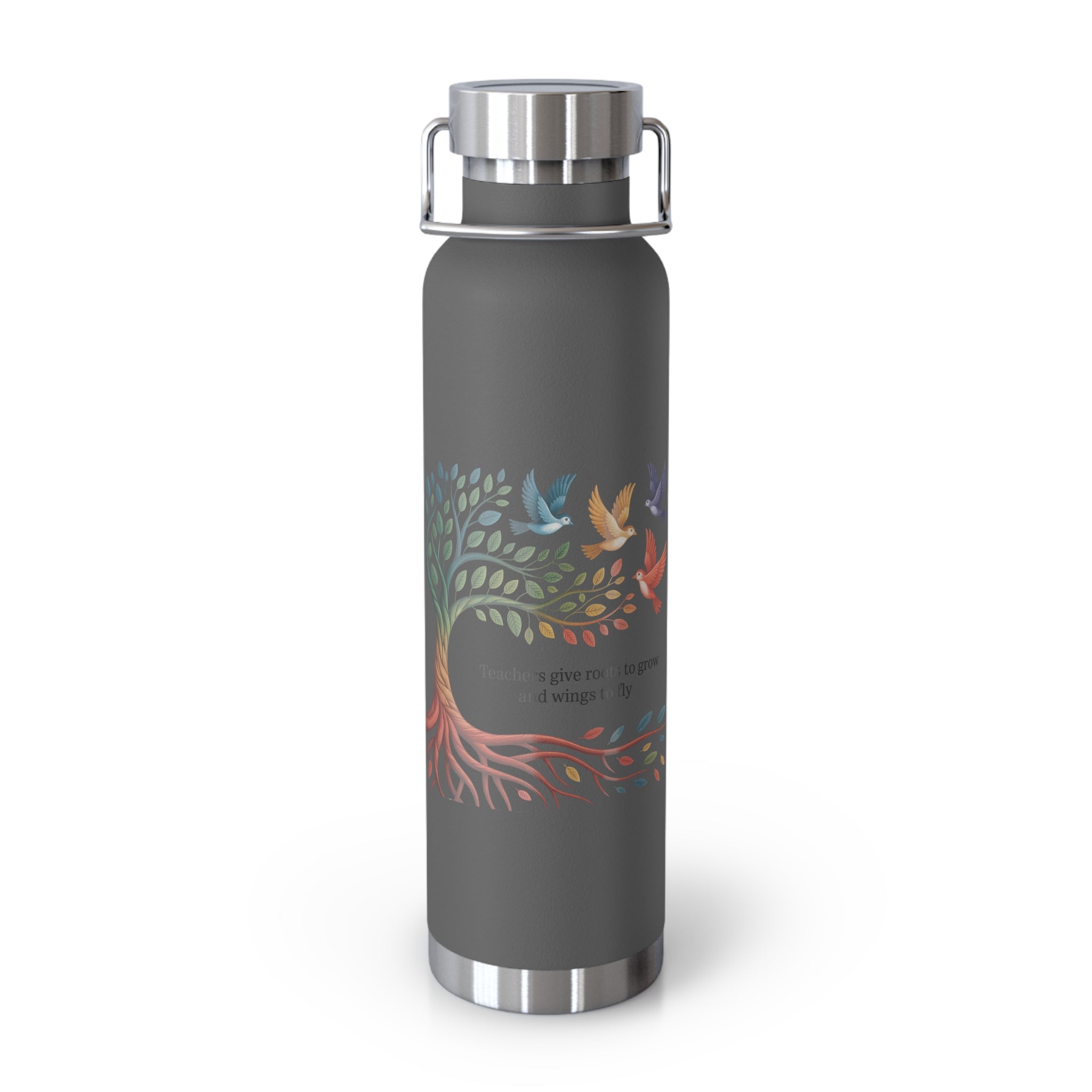 Teachers Give Roots to Grow and Wings to Fly  -22oz Copper Teachers Tumbler