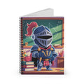 Cartoon Blue Knight  -  Lined Spiral Notebook