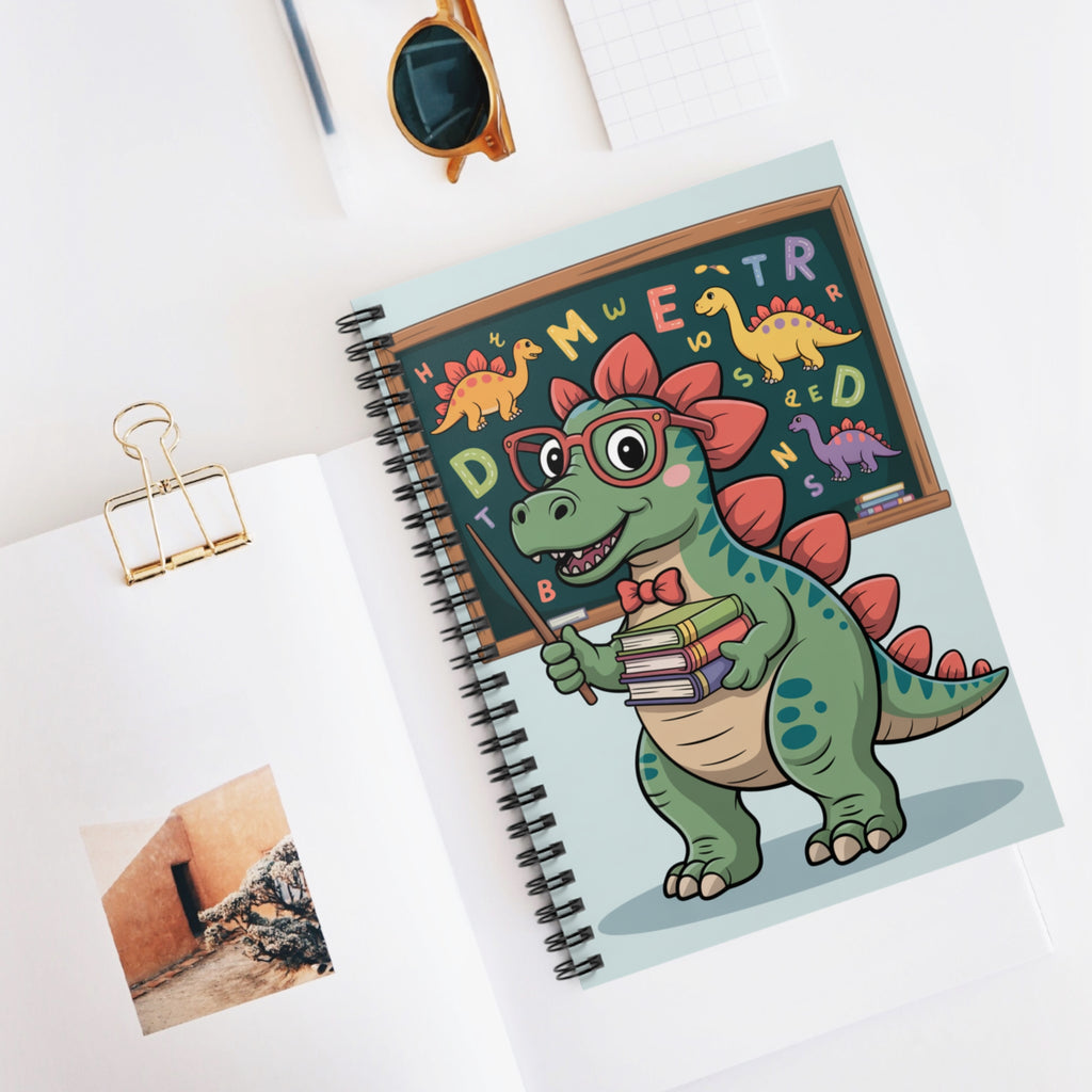 Cartoon Stegosaurus  -  Lined Spiral Notebook