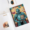 Cartoon Blue Knight   -  Lined Spiral Notebook