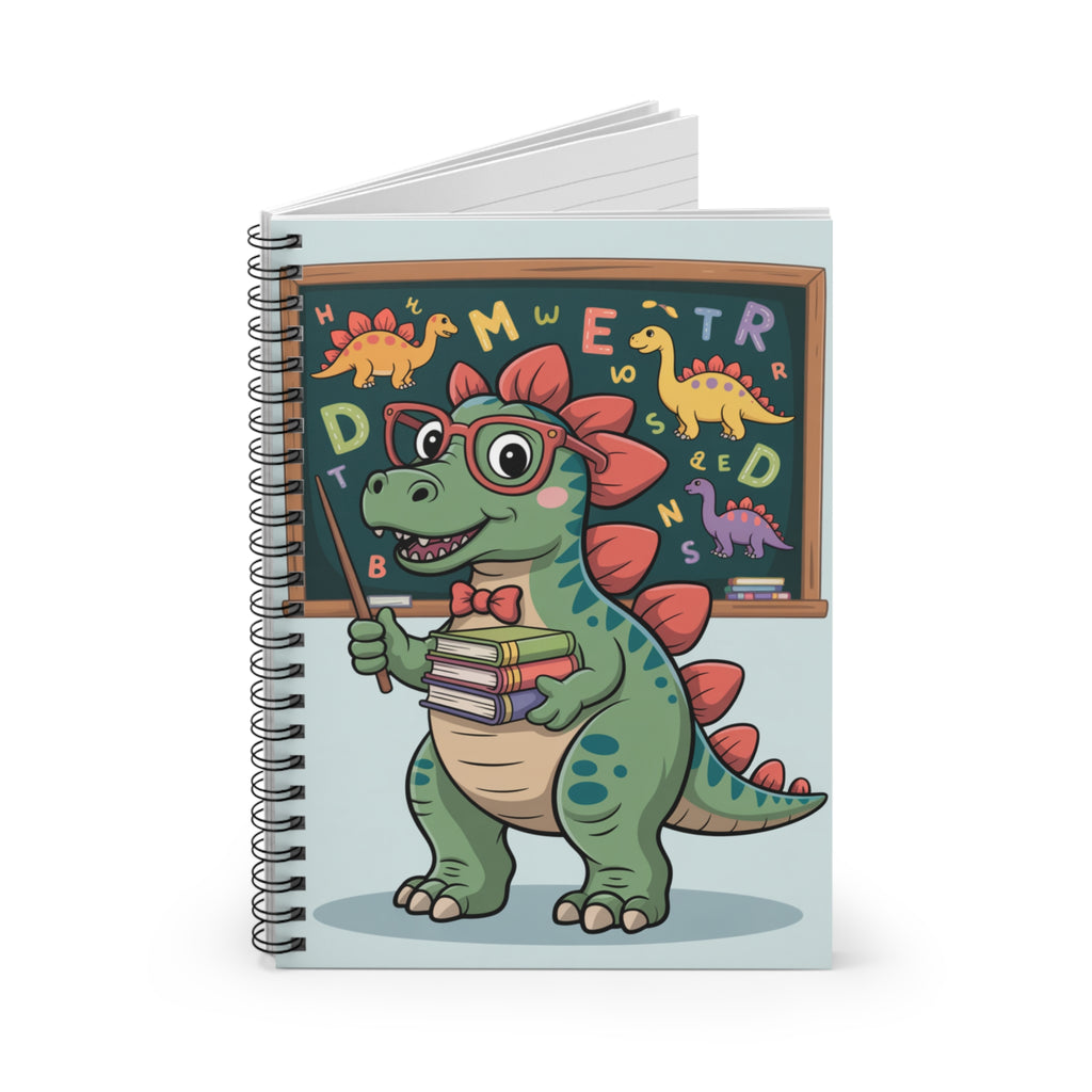 Cartoon Stegosaurus  -  Lined Spiral Notebook