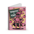 Cartoon Pink Knight  -  Lined Spiral Notebook