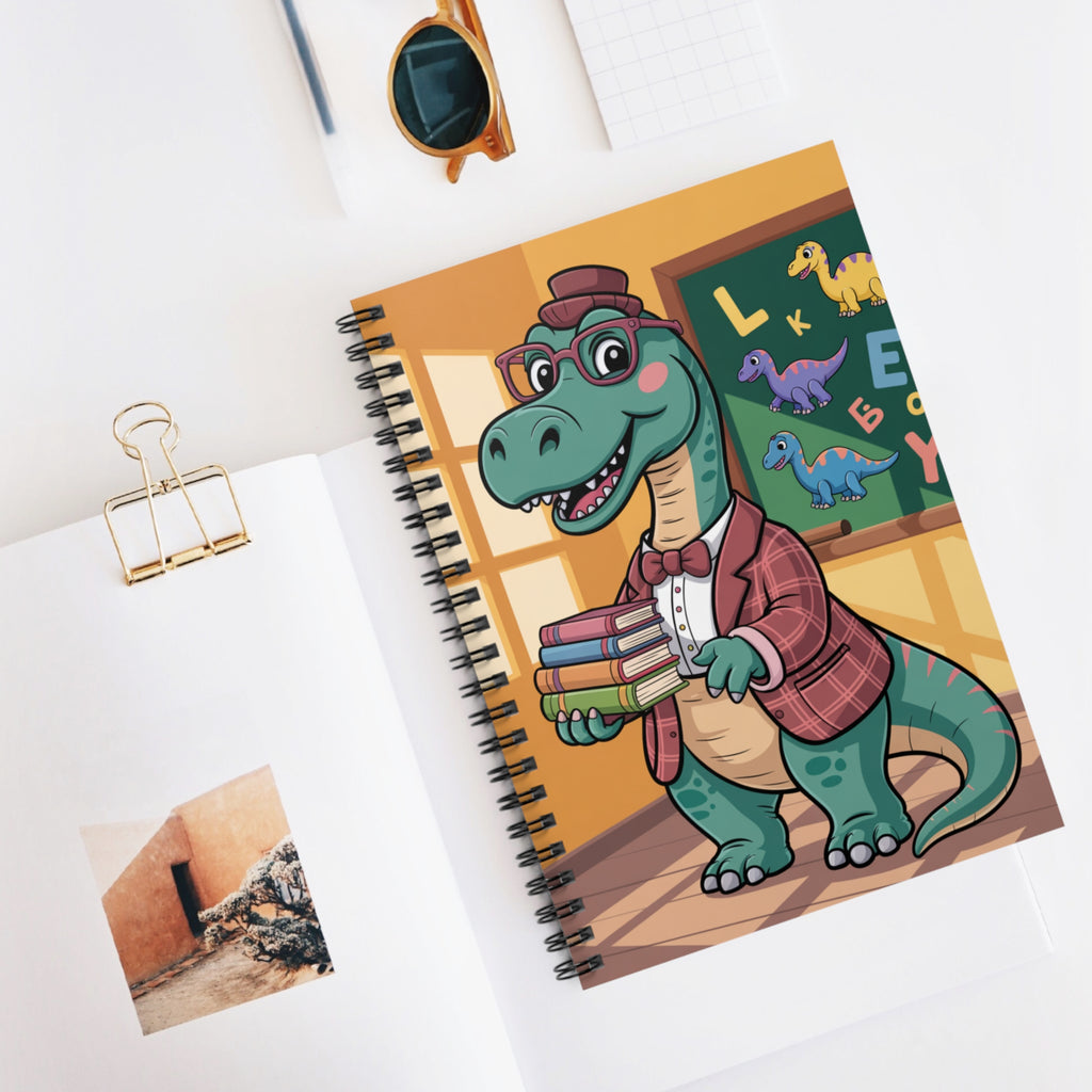 Cartoon Diplodocus  -  Lined Spiral Notebook
