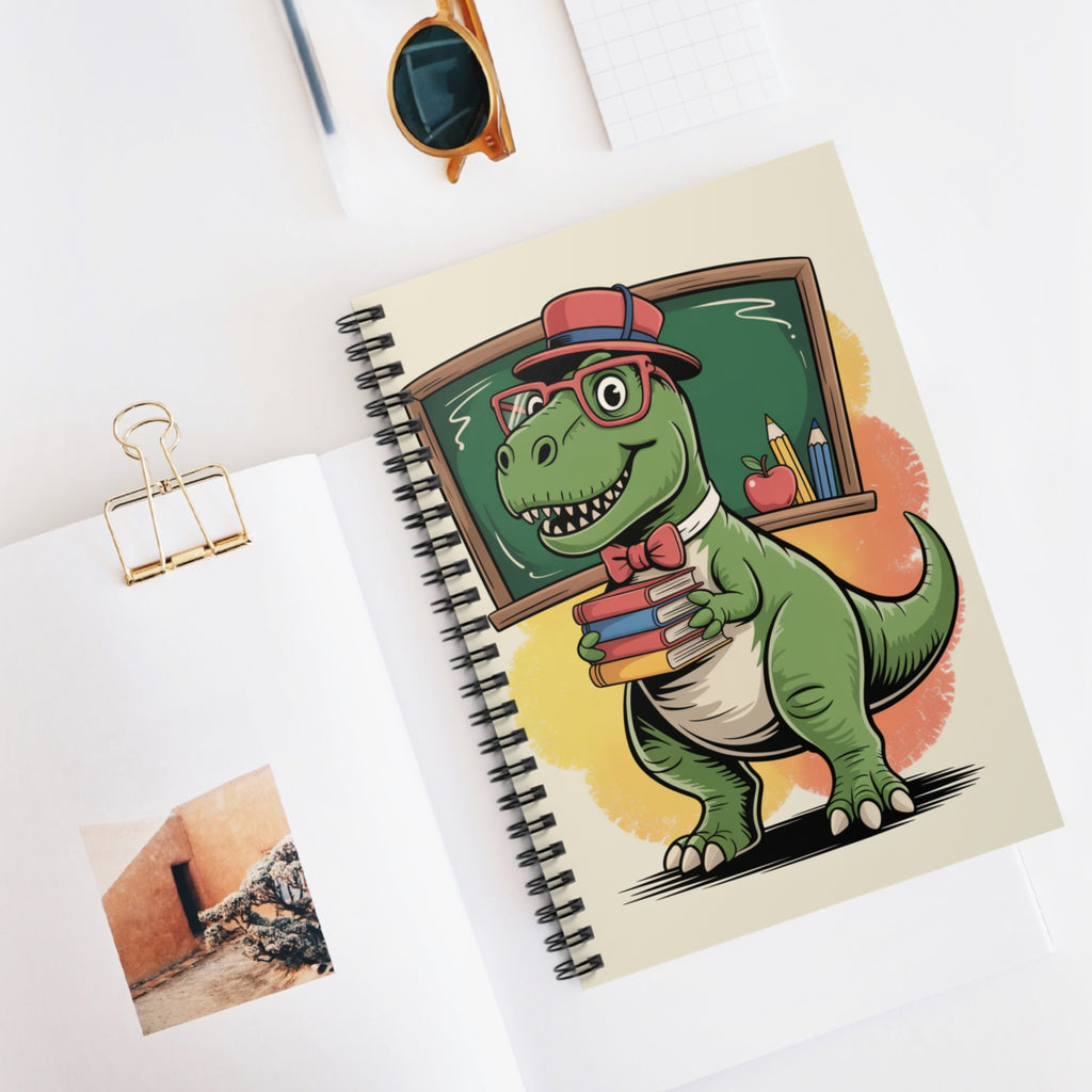 Cartoon T.Rex  -  Lined Spiral Notebook