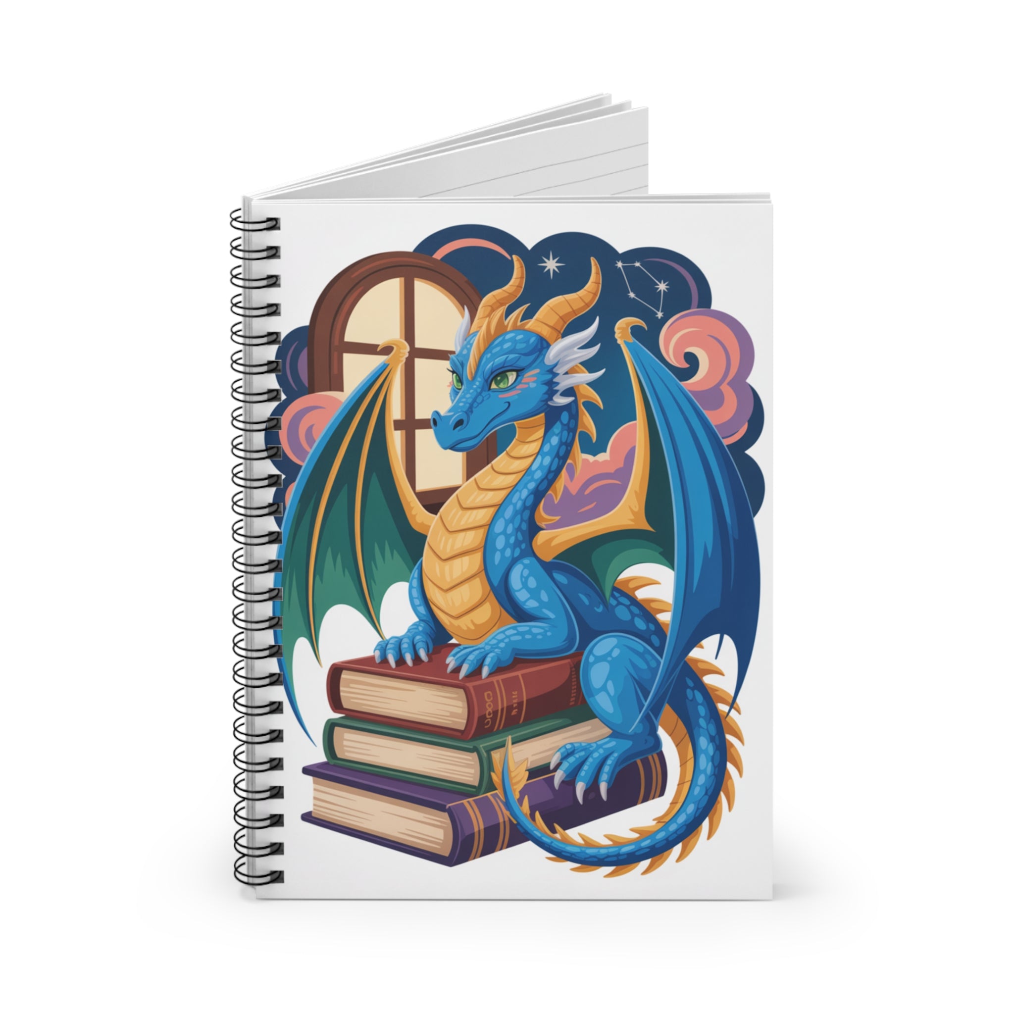 Blue Dragon -  Lined Spiral Notebook