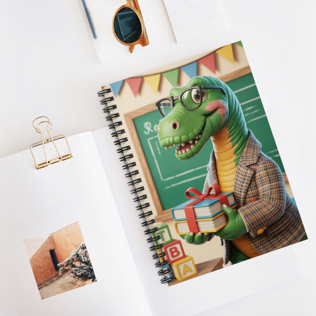 Cartoon Brachiosaurus  -  Lined Spiral Notebook