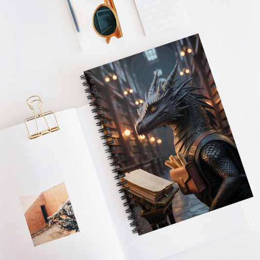 Black Dragon  -  Lined Spiral Notebook