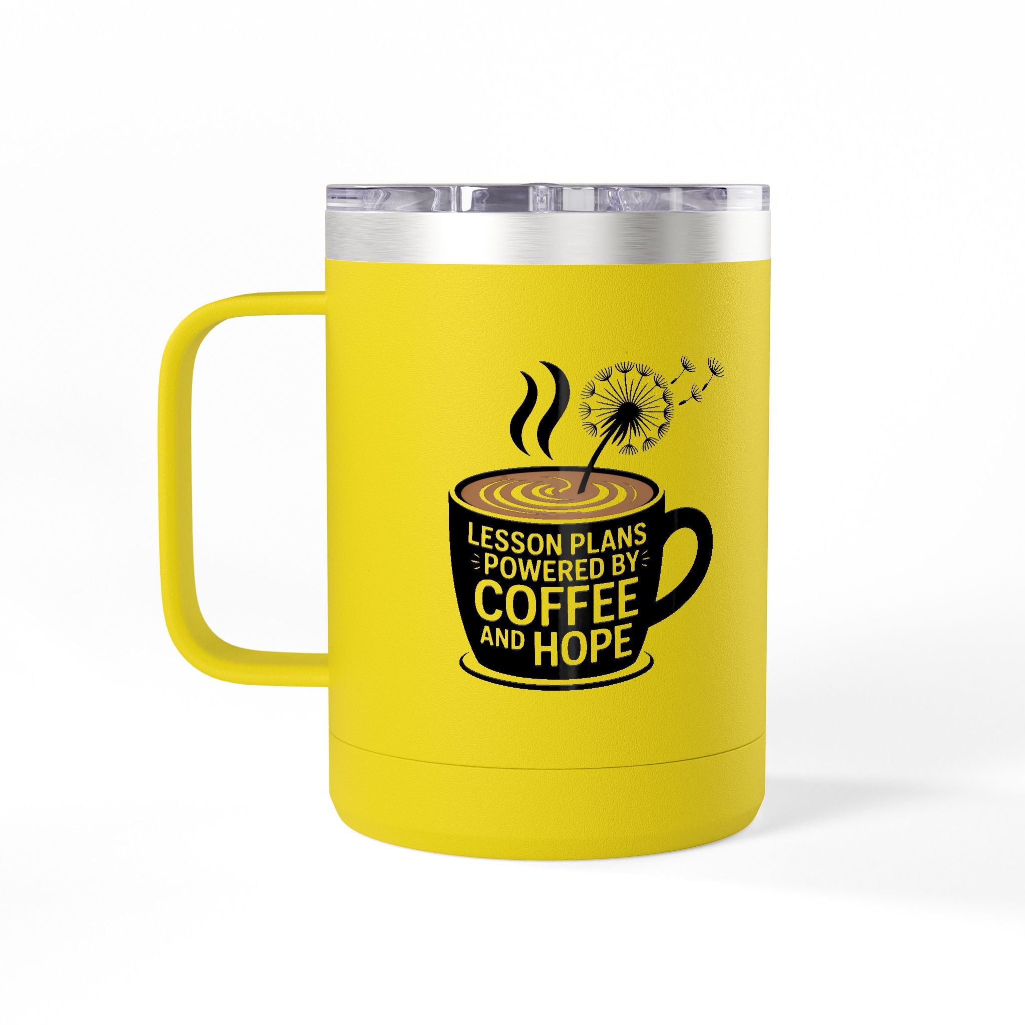 Lesson Plans Powered by Coffee and Hope  - 15oz Teacher Coffee Mug