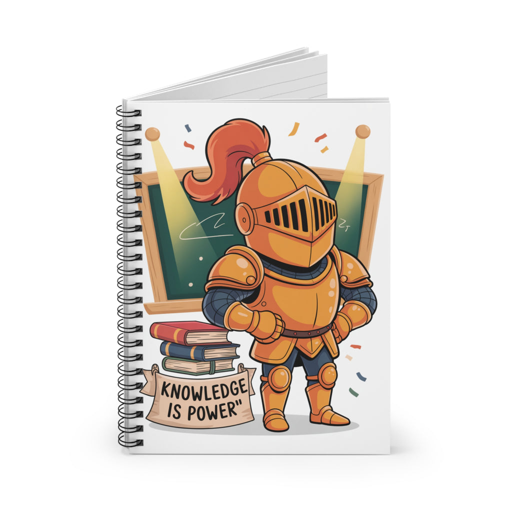 Cartoon Orange Knight  -  Lined Spiral Notebook