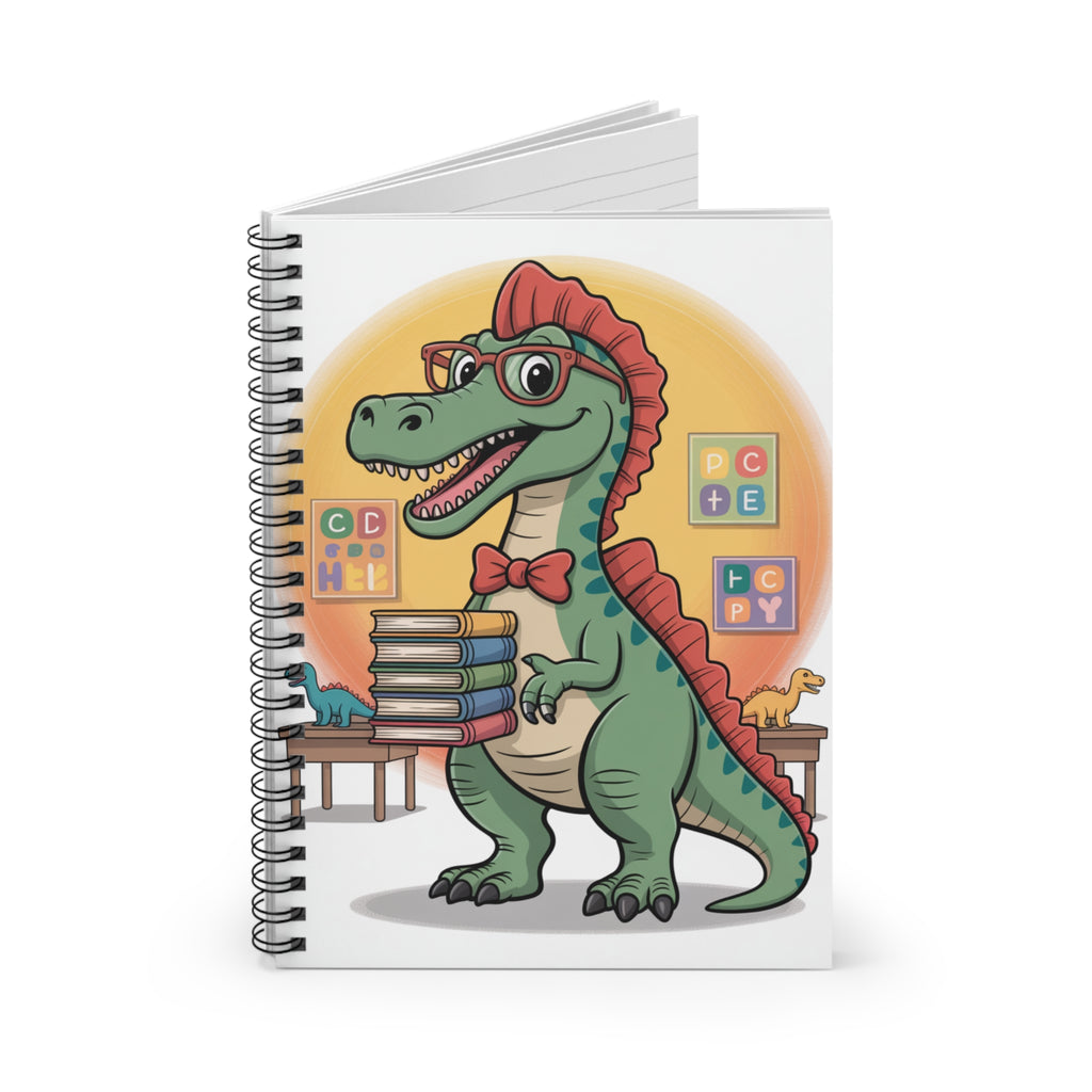 Cartoon Spinosaurus  -  Lines Spiral Notebook