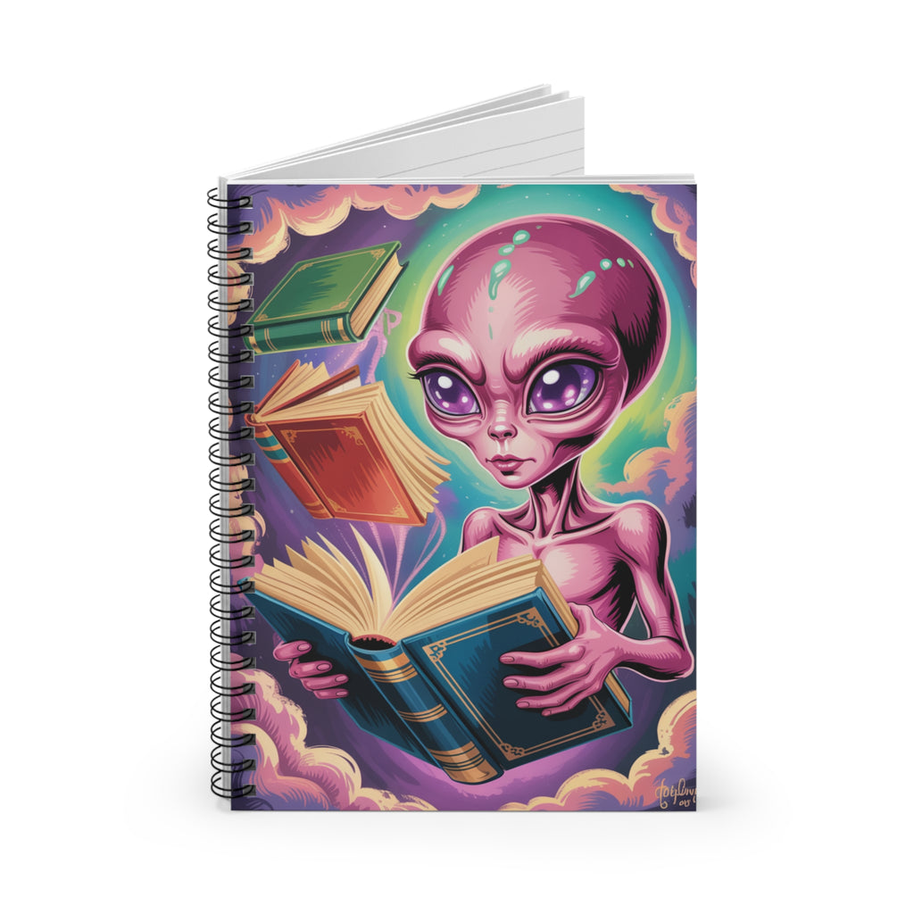 Pink Alien -  Lined Spiral Notebook
