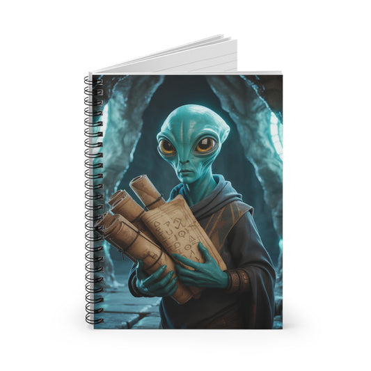 Blue Alien -  Lined Spiral Notebook