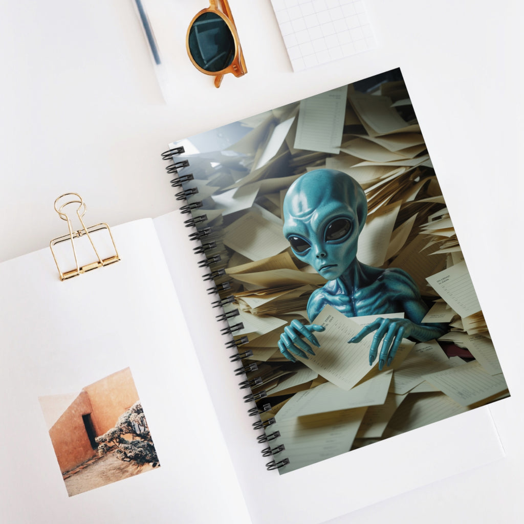 Blue Alien -  Lined Spiral Notebook