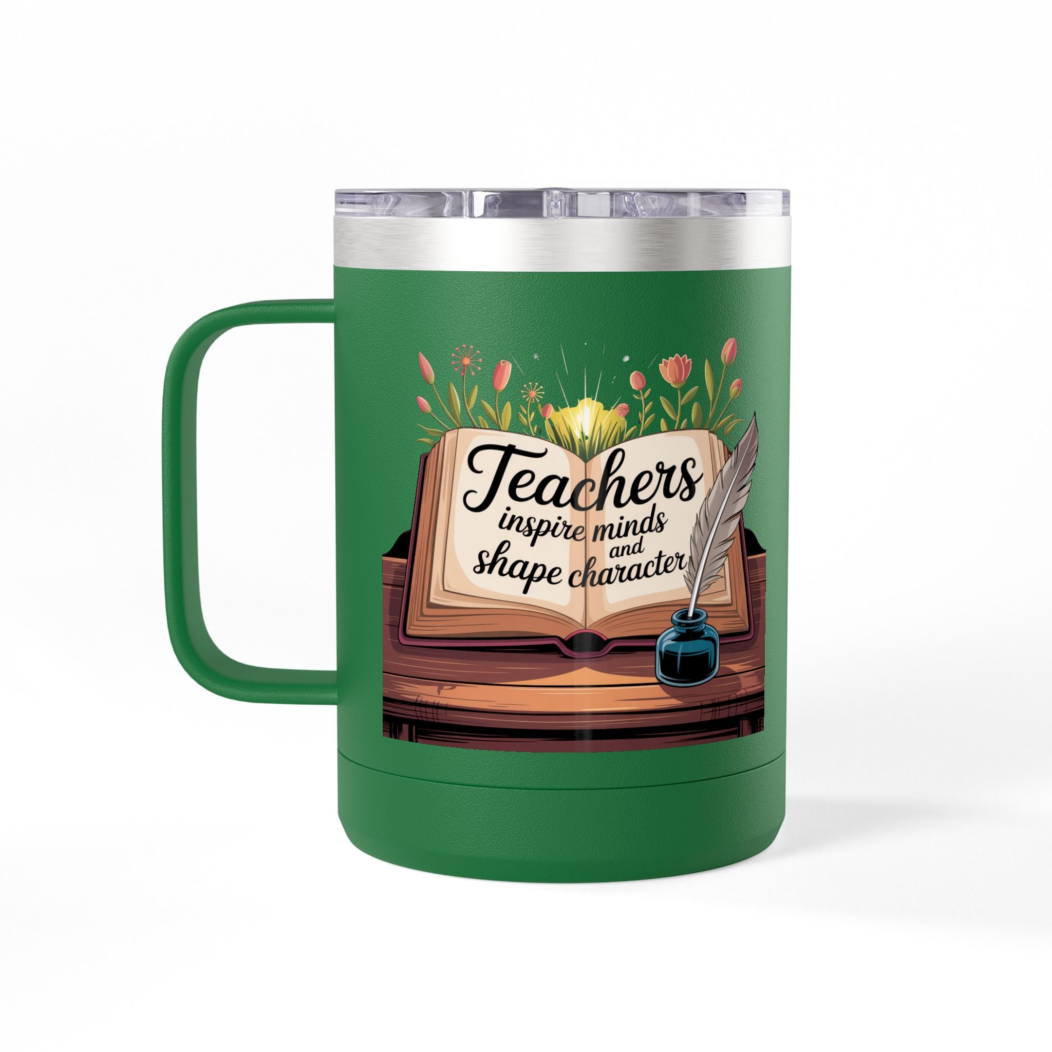 Teachers Inspire Minds and Shape Character - 15oz Teacher Coffee Mug