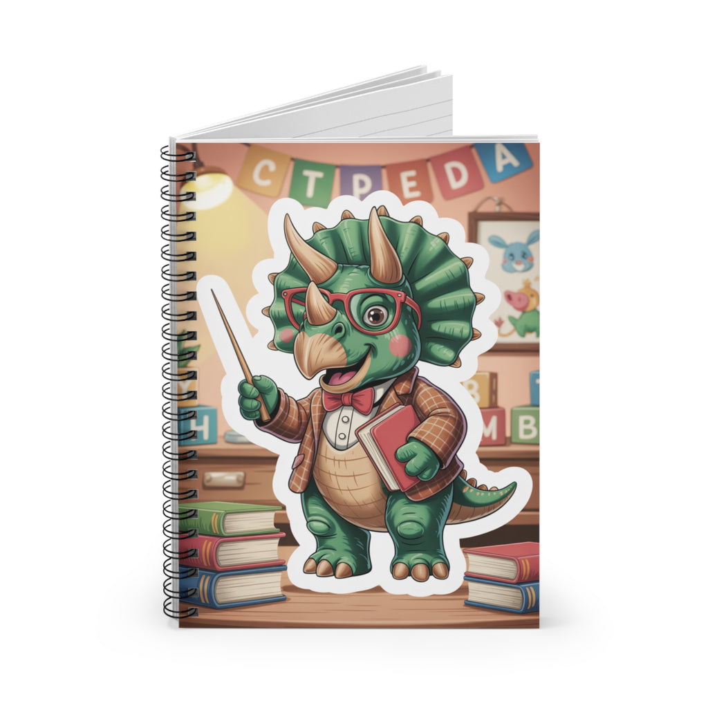 Cartoon Triceratops  -  Lined Spiral Notebook