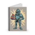 Cartoon Blue Knight  -  Lined Spiral Notebook