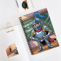 Cartoon Blue Knight  -  Lined Spiral Notebook
