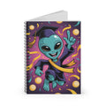 Blue Graduation Alien -  Lined Spiral Notebook