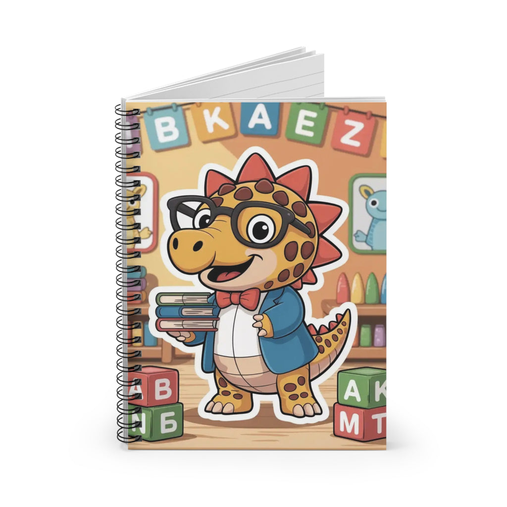 Cartoon Triceratops-  Lines Spiral Notebook