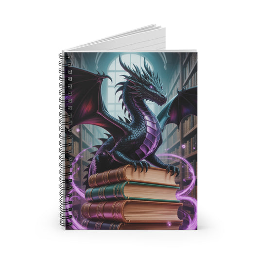 Black Dragon -  Lined Spiral Notebook