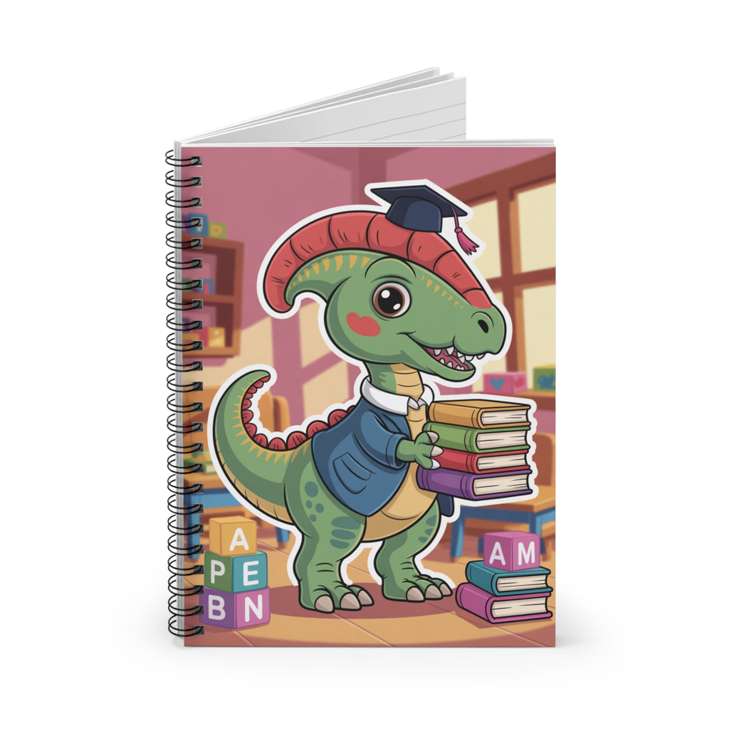 Cartoon Parasaurolophus  -  Lined Spiral Notebook