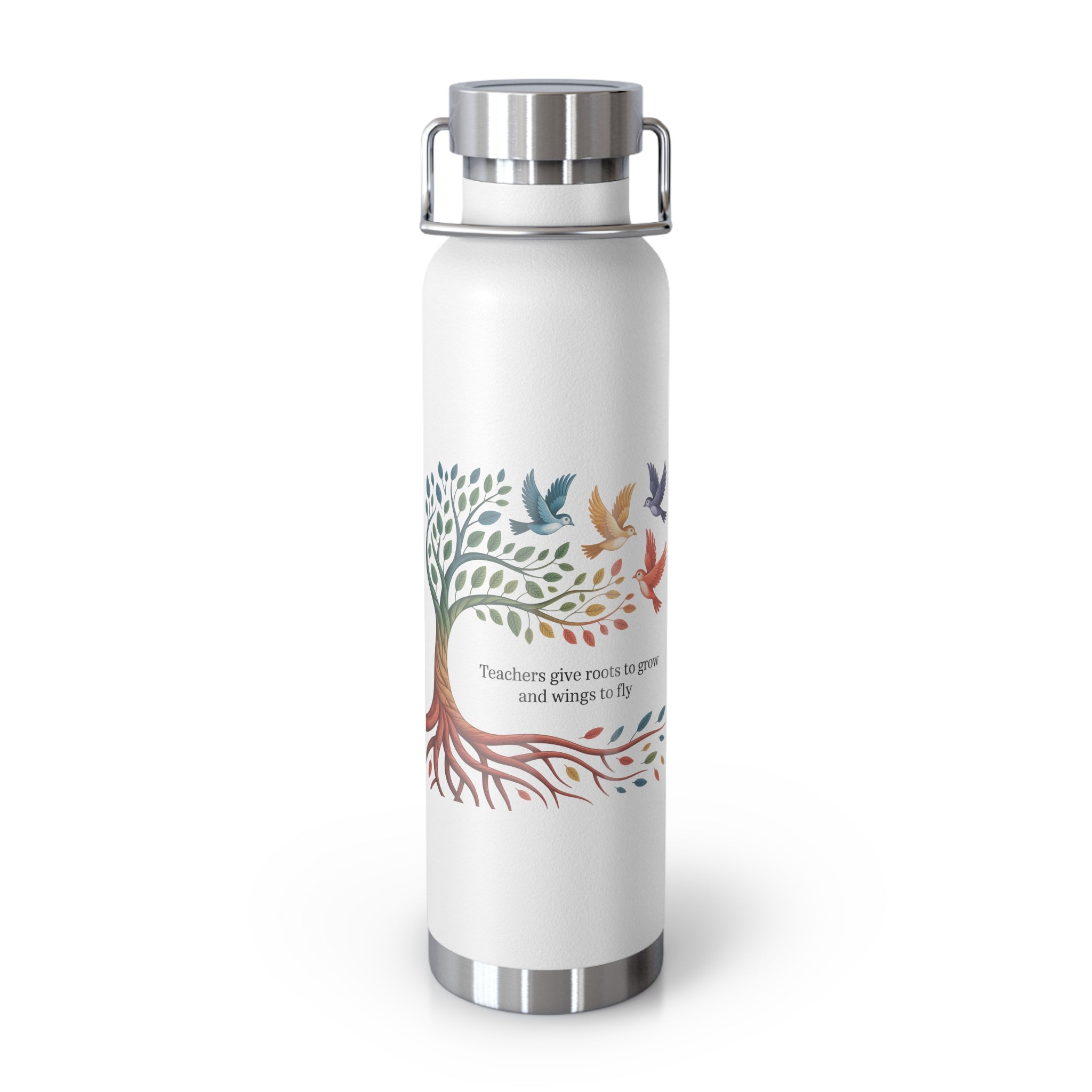 Teachers Give Roots to Grow and Wings to Fly  -22oz Copper Teachers Tumbler
