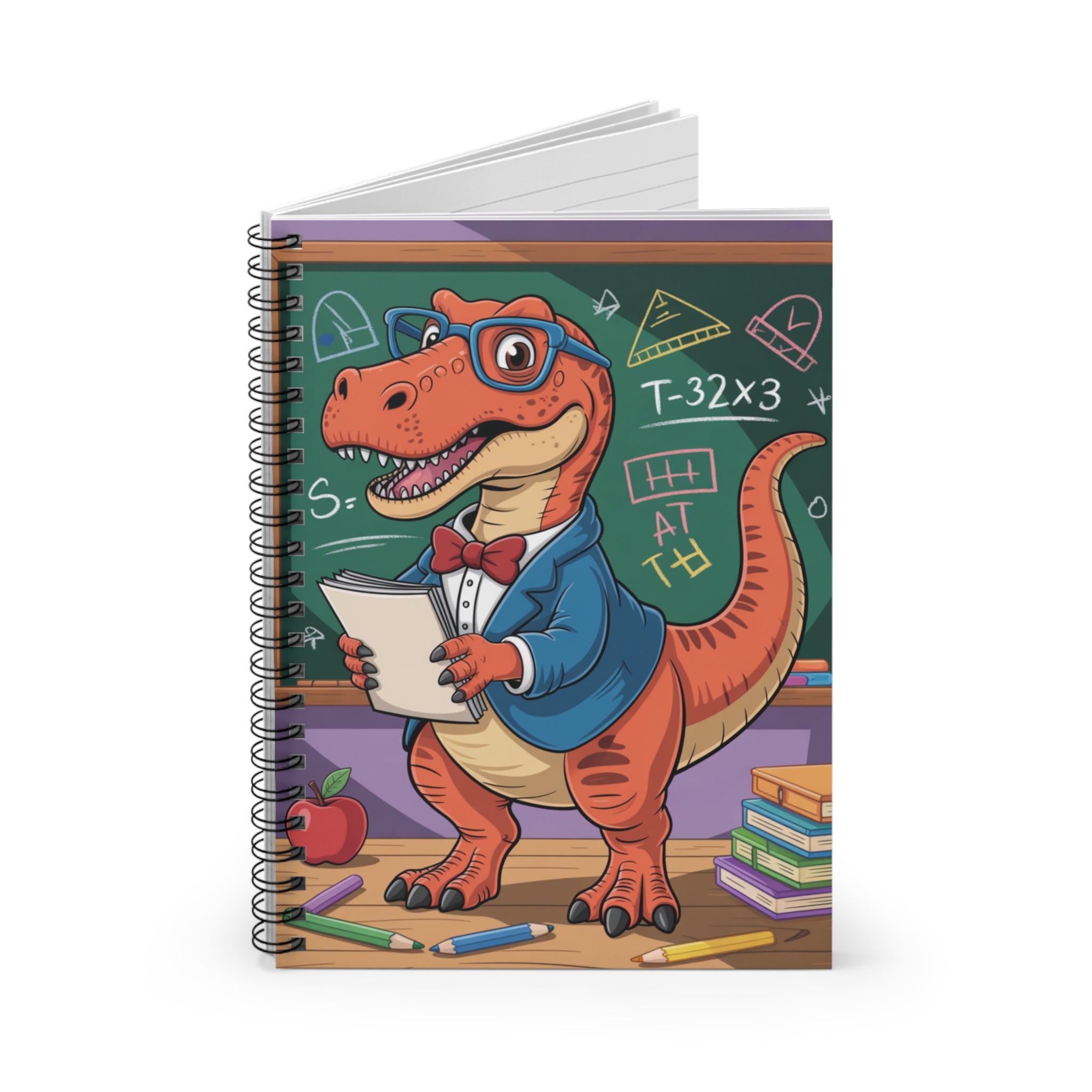 Cartoon Carnotaurus  -  Lined Spiral Notebook