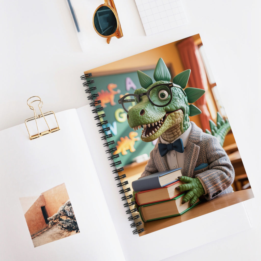 Cartoon Stegosaurus  -  Lined Spiral Notebook