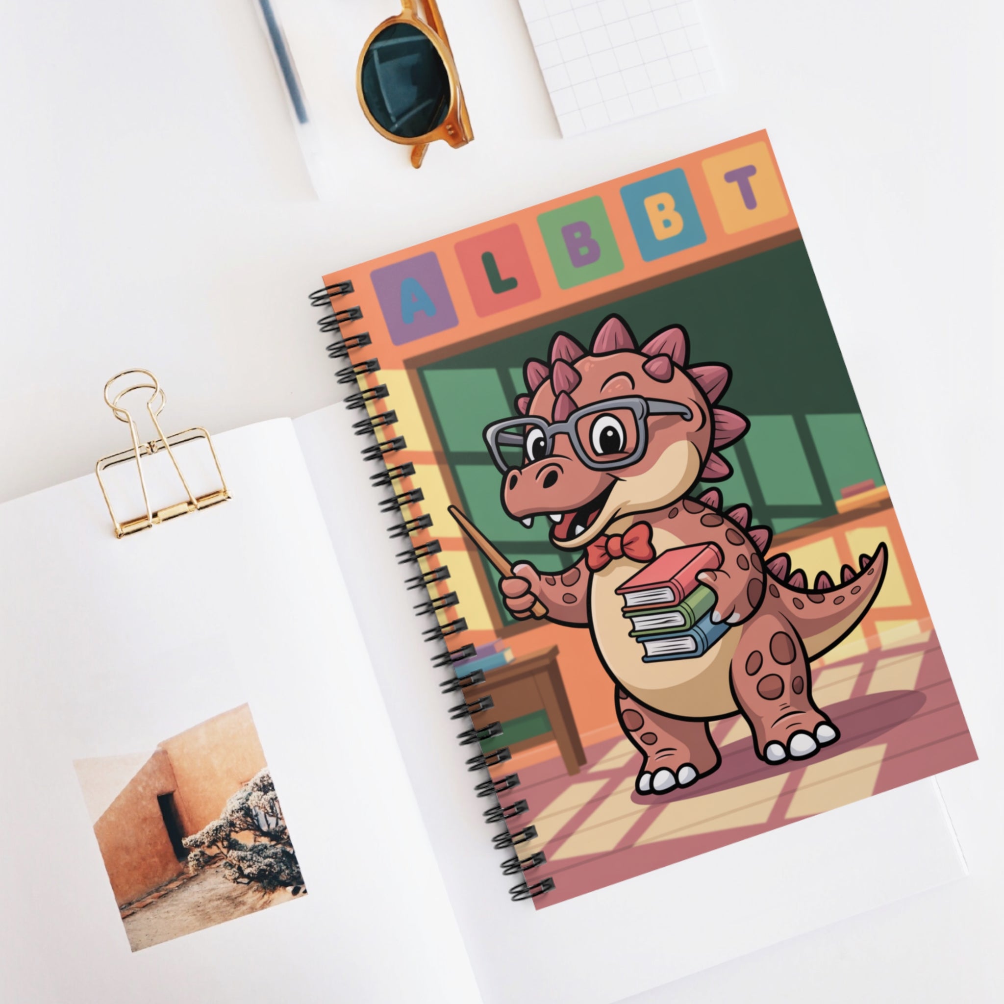 Cartoon Ankylosaurus  -  Lined Spiral Notebook