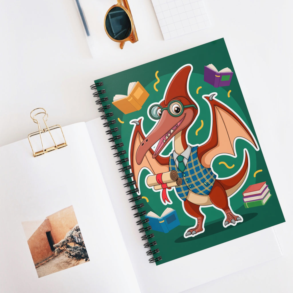Cartoon Pteranodon  -  Lined Spiral Notebook