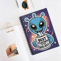 Blue "Best Teacher in the Galaxy" Alien -  Lined Spiral Notebook